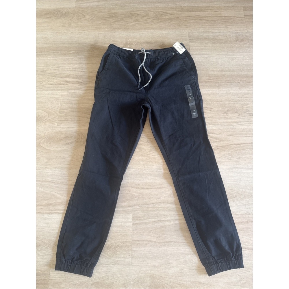 Aeropostale Aero Jogger Pants Men's Small black Drawstring Tapered Cuff NWT